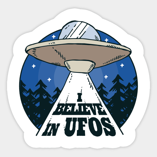 Ufo in the Sky Sticker by EarlAdrian